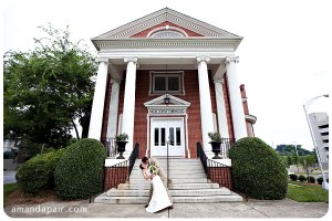 groom-dips-bride-in-front-of-charlotte-nc-wedding-chapel